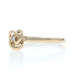 Yellow Gold Diamond Love Knot Solitaire Ring - 10k Single Cut Circle Trio