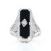Ostby & Barton Onyx Diamond Art Deco Ring - White Gold 14k Vintage