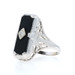 Ostby & Barton Onyx Diamond Art Deco Ring - White Gold 14k Vintage
