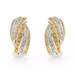 White Gold Diamond Twist J-Hoop Earrings - 14k Single Cut .50ctw Pierced