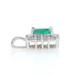 White Gold Emerald Diamond Halo Pendant - 14k 1.06ctw