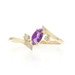 Yellow Gold Amethyst Diamond Bypass Ring - 10k Marquise .19ctw