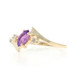 Yellow Gold Amethyst Diamond Bypass Ring - 10k Marquise .19ctw