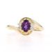 Yellow Gold Amethyst Diamond Bypass Ring - 10k Oval .40ctw