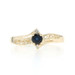 Yellow Gold Blue Sapphire Diamond Bypass Ring - 10k Round .22ctw