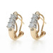 Yellow Gold Diamond J-Hoop Earrings - 14k Round Brilliant 1.00ctw Pierced