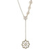 Yellow Gold Flower Garland Lariat Pendant Necklace 16 1/4" - 18k Adjustable