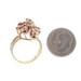 Yellow Gold Garnet Diamond Cluster Cocktail Ring - 10k Oval 1.56ctw Floral