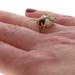 Yellow Gold Jadeite Coral Onyx Cluster Cocktail Ring - 14k Pear Cabochon Flower