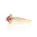 Yellow Gold Ruby Diamond Bypass Ring - 10k Round .10ctw