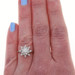 White Gold Diamond Vintage Floral Snowflake Halo Ring 14k Round Brilliant .55ctw