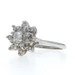 White Gold Diamond Vintage Floral Snowflake Halo Ring 14k Round Brilliant .55ctw