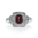 White Gold Pink Tourmaline Diamond Halo Ring - 14k Emerald 1.93ctw