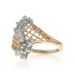 Yellow Gold Diamond Cluster Bypass Ring - 14k Round .50ctw Floral Lattice