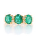 Yellow Gold Emerald Diamond Ring - 14k Oval 1.84ctw Three-Stone