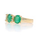 Yellow Gold Emerald Diamond Ring - 14k Oval 1.84ctw Three-Stone