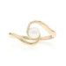 Yellow Gold Pearl Solitaire Bypass Ring 14k