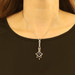White Gold Sapphire Diamond Chandelier Dangle Necklace 16" - 18k Pear 2.40ctw