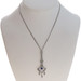 White Gold Sapphire Diamond Chandelier Dangle Necklace 16" - 18k Pear 2.40ctw