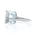 White Gold Aquamarine Cocktail Solitaire Ring - 14k Emerald 3.00ct