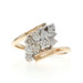 Yellow Gold Diamond Cluster Cocktail Bypass Ring - 14k Round .50ctw Waterfall