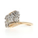 Yellow Gold Diamond Cluster Cocktail Bypass Ring - 14k Round .50ctw Waterfall