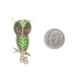 Yellow Gold Diamond Vintage Owl Brooch -14k Cab .34ctw Wise Bird Pin