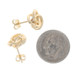 Yellow Gold Love Knot Stud Earrings - 14k Triple Circle Pierced