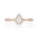 Rose Gold Diamond Halo Engagement Ring - 14k Pear .55ctw