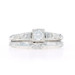 White Gold Diamond Retro Engagement Ring & Wedding Band - 18k Rd .23ctw Vintage
