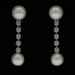 White Gold Pearl Diamond Dangle Earrings - 14k .10ctw Pierced