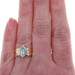 Yellow Gold Blue Topaz Diamond Halo Ring - 10k Marquise .91ctw
