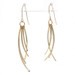 Yellow Gold Curved Fringe Dangle Earrings - 14k Feather Tinsel Pierced
