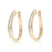 Yellow Gold Diamond Hoop Earrings - 14k Rd & Baguette .50ctw Channel Set Pierced