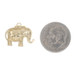 Yellow Gold Diamond Standing Elephant Pendant - 14k Round .30ctw Pachyderm