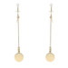 Yellow Gold Dot Dangle Earrings - 14k Circle Disc Pierced