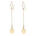Yellow Gold Dot Dangle Earrings - 14k Circle Disc Pierced