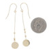 Yellow Gold Dot Dangle Earrings - 14k Circle Disc Pierced