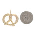 Yellow Gold Salted Twisted Pretzel Charm - 14k Snack Food
