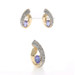 Yellow Gold Tanzanite Diamond Teardrop Stud Earrings & Pendant 14k Oval .96ctw