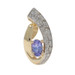 Yellow Gold Tanzanite Diamond Teardrop Stud Earrings & Pendant 14k Oval .96ctw