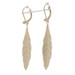 Yellow Gold Etched Leaf Dangle Earrings - 14k Pierced