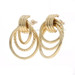 Yellow Gold Triple Circle Drop Earrings - 10k Rope Twist Door Knocker Pierced