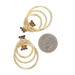 Yellow Gold Triple Circle Drop Earrings - 10k Rope Twist Door Knocker Pierced