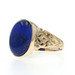Yellow Gold Lapis Lazuli Cocktail Solitaire Ring 14k Oval Cabochon