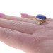 Yellow Gold Lapis Lazuli Cocktail Solitaire Ring 14k Oval Cabochon