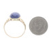 Yellow Gold Lapis Lazuli Cocktail Solitaire Ring 14k Oval Cabochon