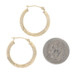 Yellow Gold Textured Round Hoop Earrings - 14k Pierced