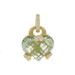 Judith Ripka Prasiolite Diamond Heart Enhancer Pendant Yellow Gold 18k Cab.37ctw
