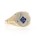 White Gold Masonic Blue Lodge Vintage Men's Ring - 14k
